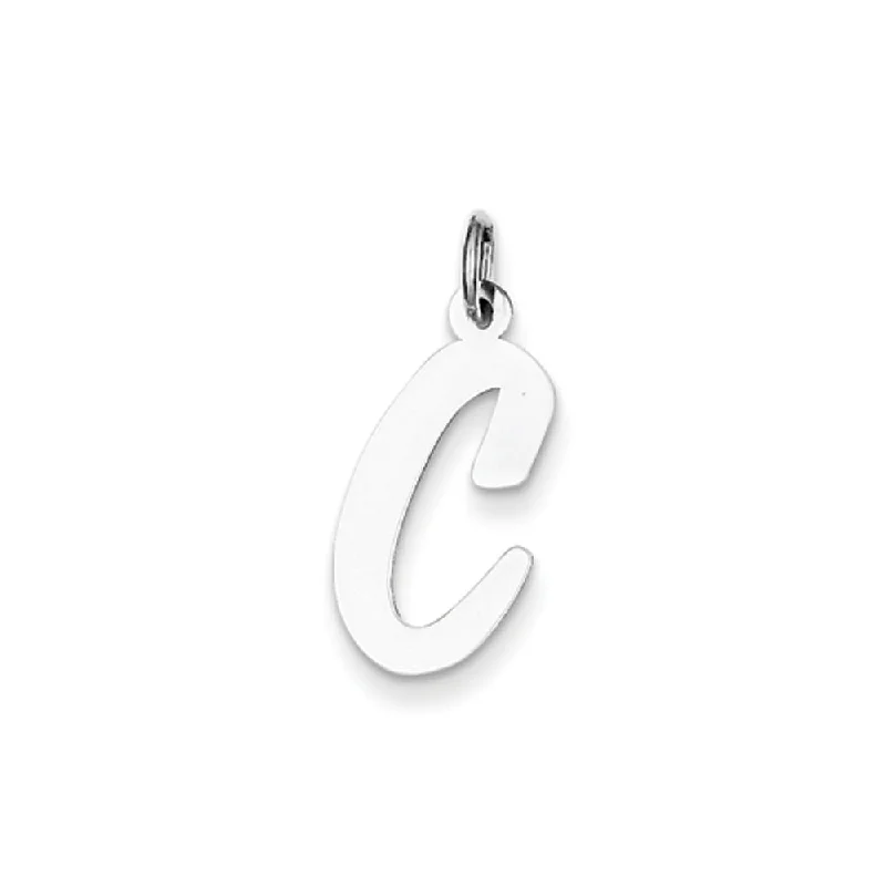 Magnetic - Locking Pendant with Hidden Compartment for Secret Messages14k White Gold, Madison Collection LG Classic Script Initial C Pendant Magnetic - Locking Pendant with Hidden Compartment for Secret Messages14k White Gold, Madison Collection LG Classic Script Initial C Pendant