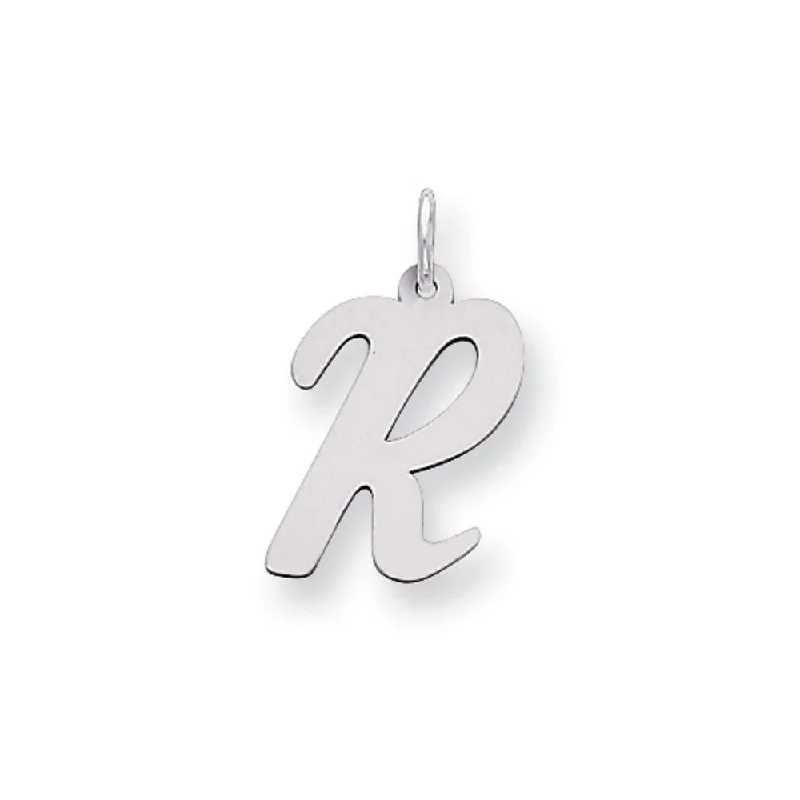 Water - Resistant Stainless Steel Diving - Themed Pendant for Divers14k White Gold, Madison Collection LG Classic Script Initial R Pendant