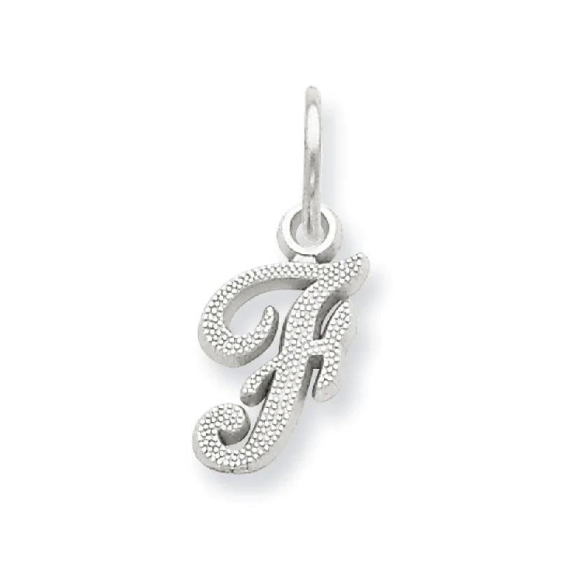 Mother - of - Pearl Inlaid Seahorse Pendant for Beach Lovers14k White Gold, Sadie Collection, Mini Satin Script Initial F Charm Mother - of - Pearl Inlaid Seahorse Pendant for Beach Lovers14k White Gold, Sadie Collection, Mini Satin Script Initial F Charm