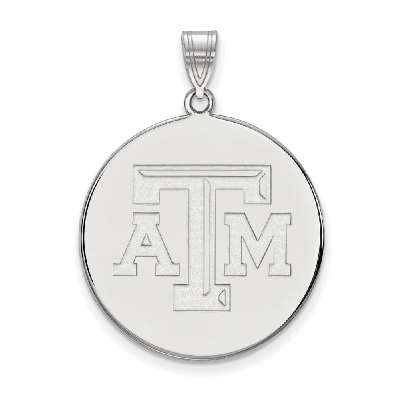 Customized Birthstone Pendant with Engraved Name for a Personalized Touch14k White Gold Texas A&M U. XL Disc Pendant Customized Birthstone Pendant with Engraved Name for a Personalized Touch14k White Gold Texas A&M U. XL Disc Pendant