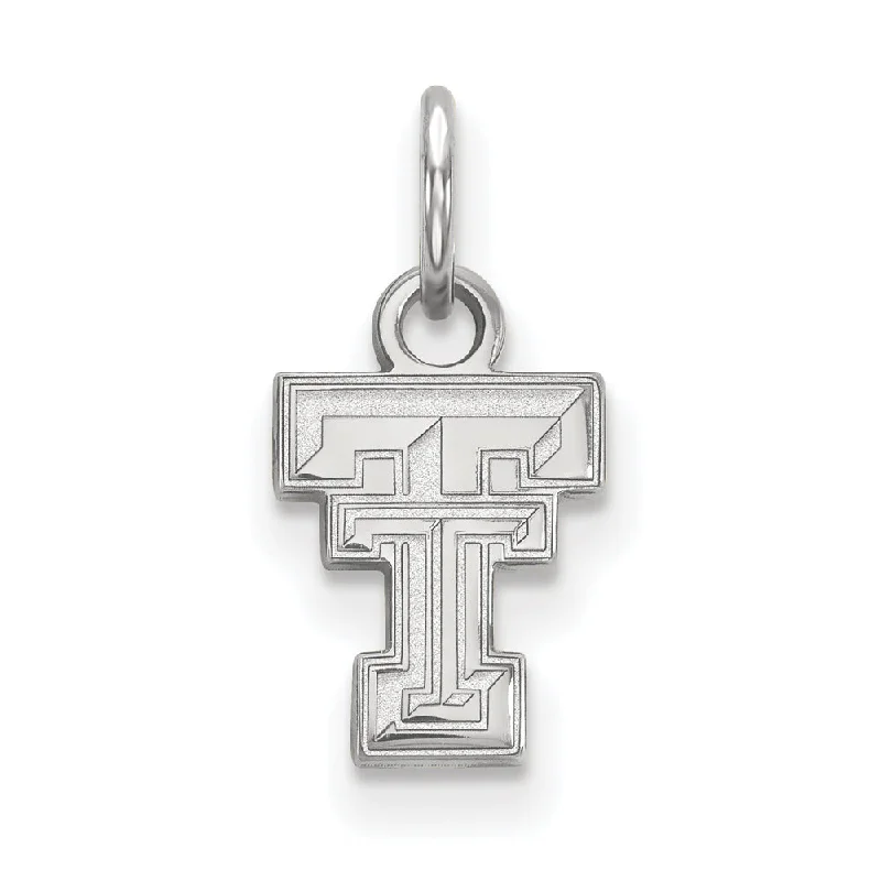 Glow - in - the - Dark Starry Sky Pendant for Nighttime Adventures14k White Gold Texas Tech U. XS (Tiny) Charm or Pendant