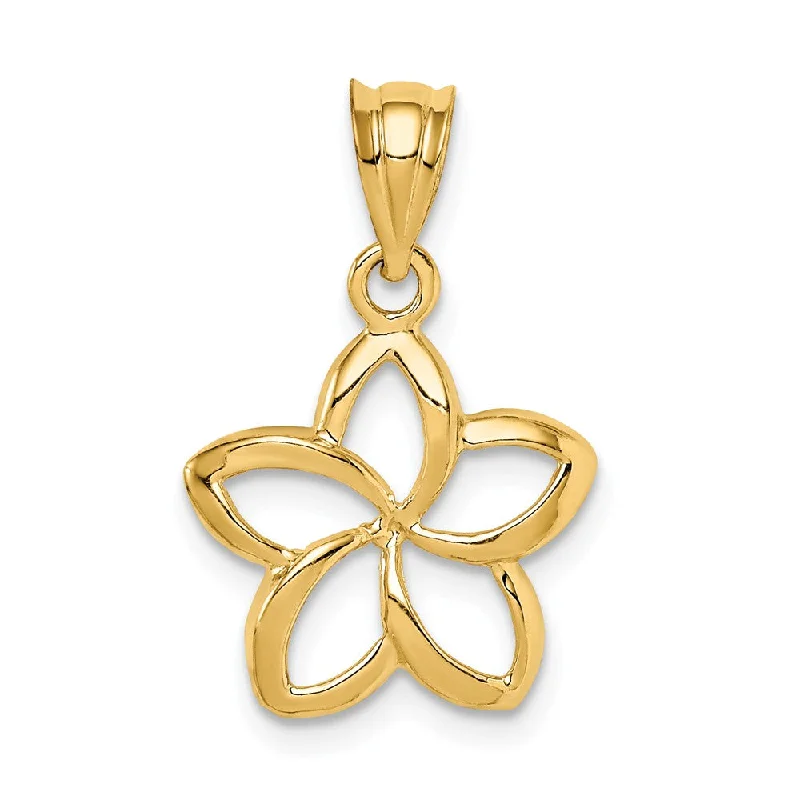 Customized Birthstone Pendant with Engraved Name for a Personalized Touch14k Yellow Gold 14mm Plumeria Silhouette Pendant Customized Birthstone Pendant with Engraved Name for a Personalized Touch14k Yellow Gold 14mm Plumeria Silhouette Pendant