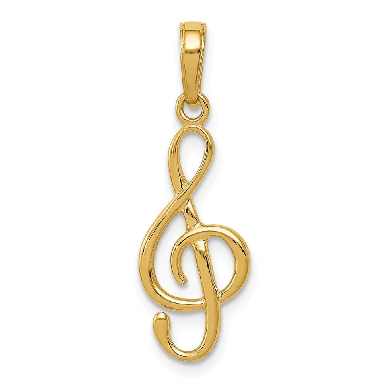 Hypoallergenic Titanium Infinity Symbol Pendant for Sensitive Skin14k Yellow Gold 3D Polished Clef Note Pendant Hypoallergenic Titanium Infinity Symbol Pendant for Sensitive Skin14k Yellow Gold 3D Polished Clef Note Pendant