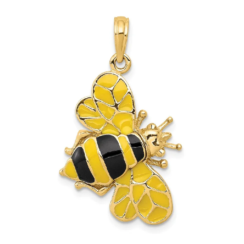 Handmade Leather - Wrapped Crystal Pendant for a Bohemian Aesthetic14k Yellow Gold and Enamel 3D Bumblebee Pendant Handmade Leather - Wrapped Crystal Pendant for a Bohemian Aesthetic14k Yellow Gold and Enamel 3D Bumblebee Pendant