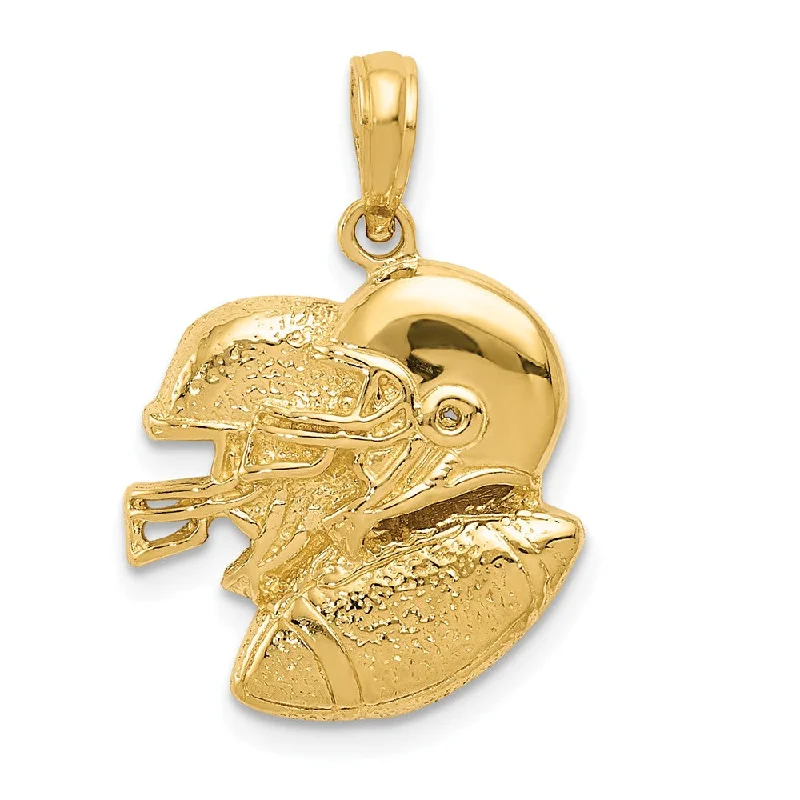 Double - Heart Pendant with Interlocking Design for Couples14k Yellow Gold Double Helmet and Football Pendant Double - Heart Pendant with Interlocking Design for Couples14k Yellow Gold Double Helmet and Football Pendant