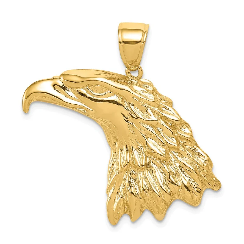3D - Printed Polymer Clay Animal - Print Pendant for a Fun and Quirky Accessory14k Yellow Gold Extra Large Polished Eagle Head Pendant 3D - Printed Polymer Clay Animal - Print Pendant for a Fun and Quirky Accessory14k Yellow Gold Extra Large Polished Eagle Head Pendant