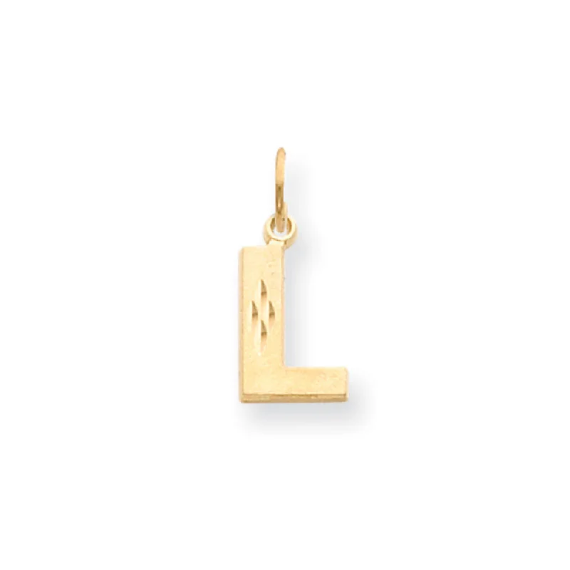 Magnetic - Locking Pendant with Hidden Compartment for Secret Messages14k Yellow Gold, Julia Collection, Small Satin Block Initial L Pendant Magnetic - Locking Pendant with Hidden Compartment for Secret Messages14k Yellow Gold, Julia Collection, Small Satin Block Initial L Pendant