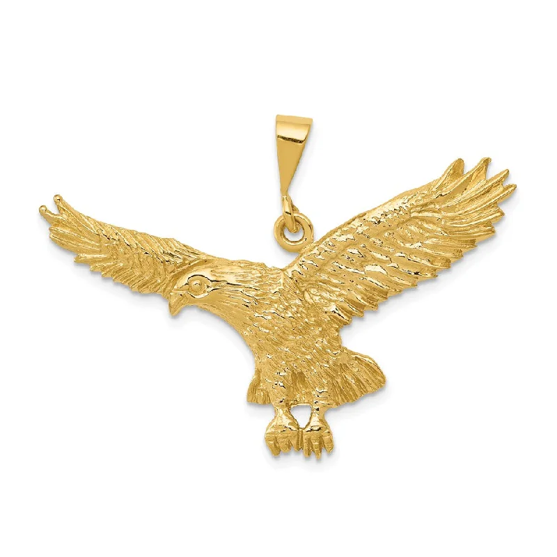Water - Resistant Stainless Steel Diving - Themed Pendant for Divers14k Yellow Gold Large 2D Eagle Pendant Water - Resistant Stainless Steel Diving - Themed Pendant for Divers14k Yellow Gold Large 2D Eagle Pendant