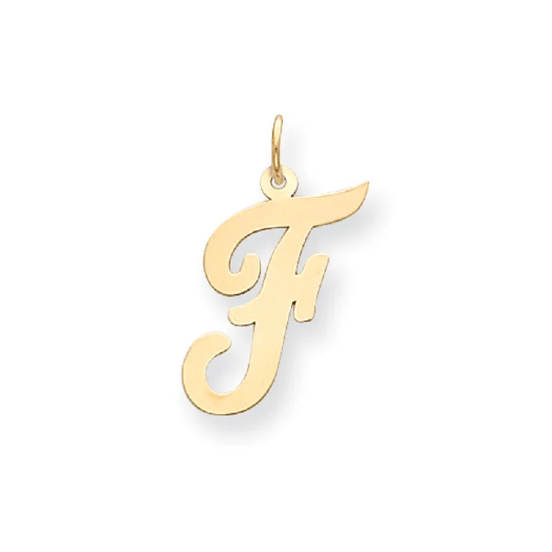 Retro - Inspired Art Deco - Patterned Pendant in Silver for Vintage Lovers14k Yellow Gold Madison Collection LG Classic Script Initial F Pendant Retro - Inspired Art Deco - Patterned Pendant in Silver for Vintage Lovers14k Yellow Gold Madison Collection LG Classic Script Initial F Pendant