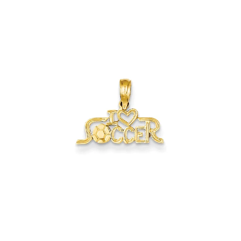 Adjustable - Chain Cubic Zirconia Solitaire Pendant for a Sparkling Gift14k Yellow Gold Petite I Heart Soccer Script Pendant Adjustable - Chain Cubic Zirconia Solitaire Pendant for a Sparkling Gift14k Yellow Gold Petite I Heart Soccer Script Pendant