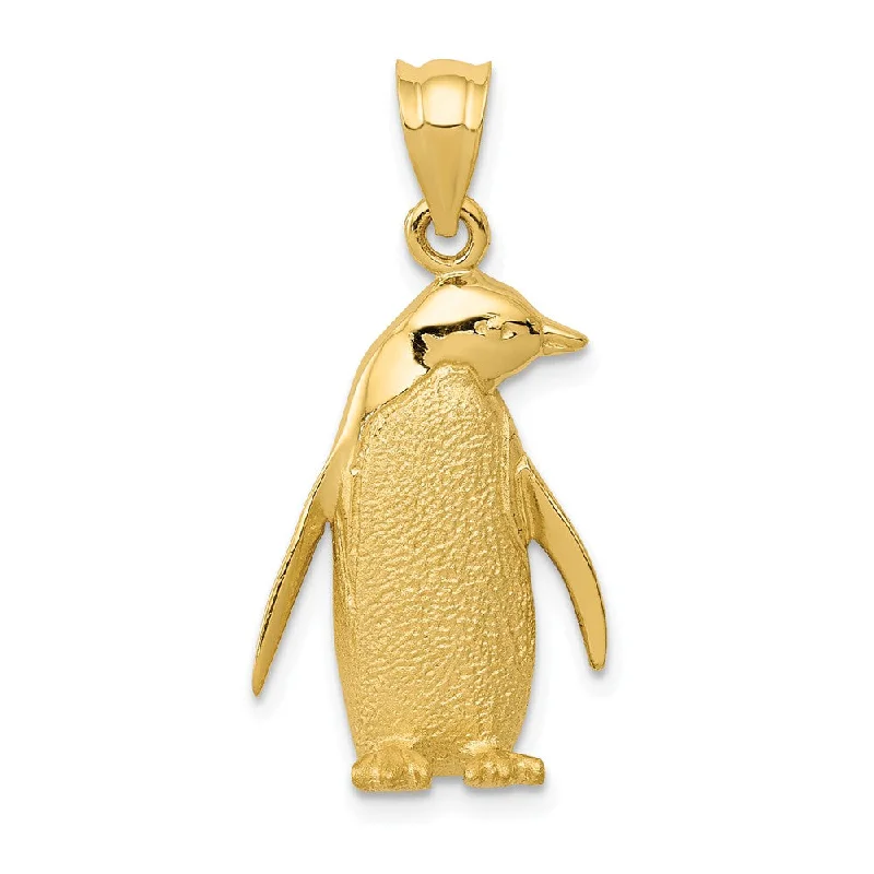 Mother - of - Pearl Inlaid Seahorse Pendant for Beach Lovers14k Yellow Gold Textured Penguin Pendant Mother - of - Pearl Inlaid Seahorse Pendant for Beach Lovers14k Yellow Gold Textured Penguin Pendant