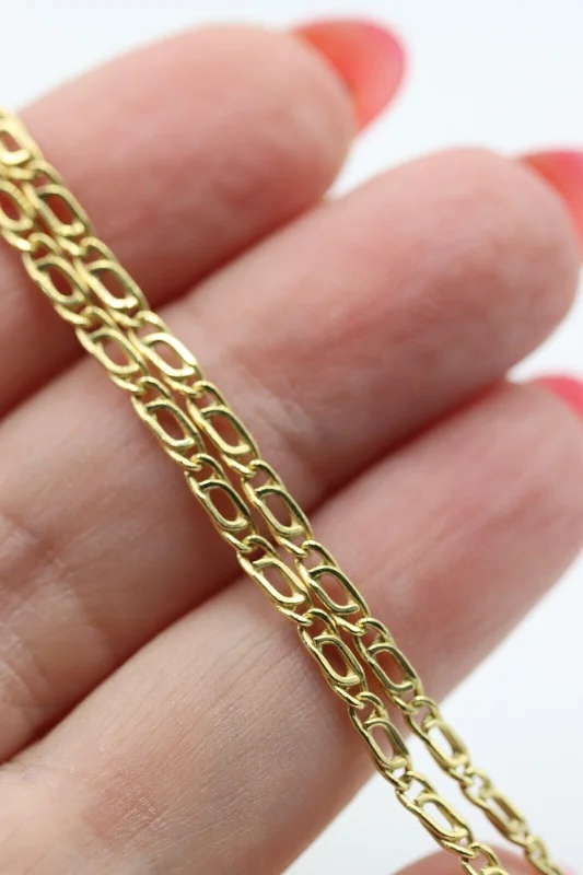 Chain Rings with a Vintage - Inspired Filigree Design18ct 18K 750 Yellow Gold Anchor Mariner Chain Necklace 3.8 Grams 50cm