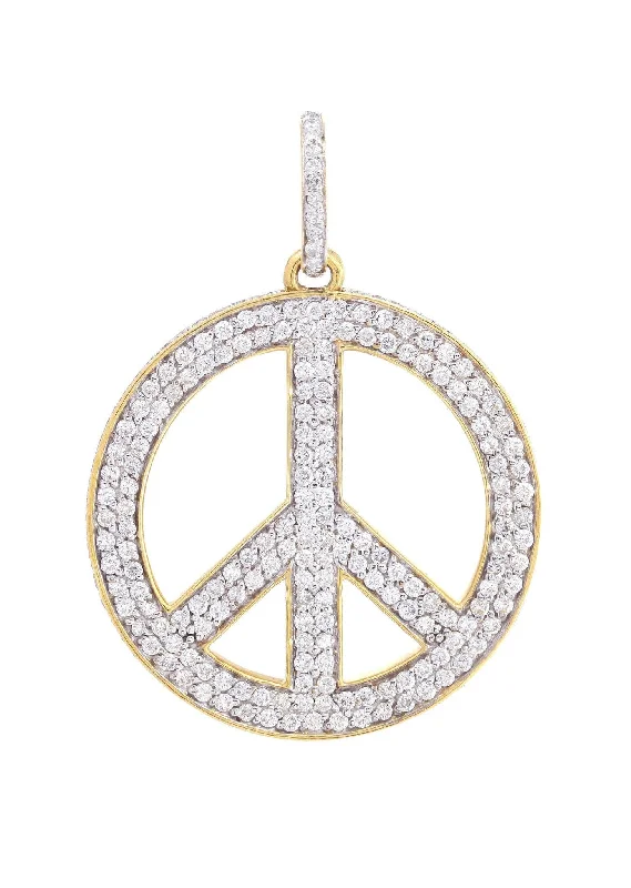 Custom photo necklaces for giftsDiamond Peace Pendant | 2.51 Carats | 16.64 Grams