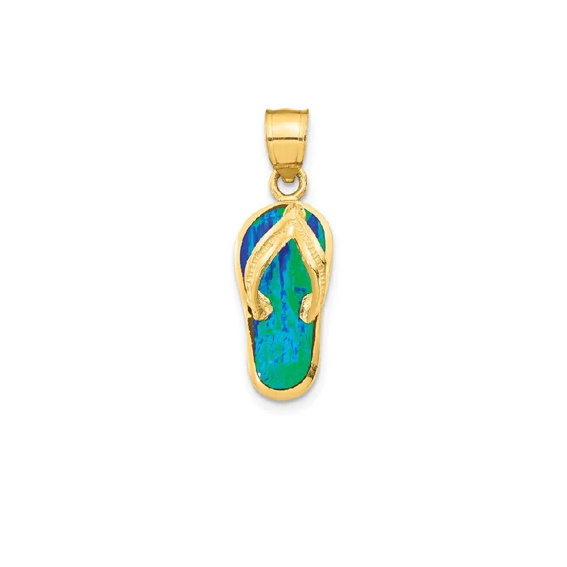 Hypoallergenic Titanium Infinity Symbol Pendant for Sensitive Skin3-D Blue Opal Flip Flop Pendant (14K) Hypoallergenic Titanium Infinity Symbol Pendant for Sensitive Skin3-D Blue Opal Flip Flop Pendant (14K)