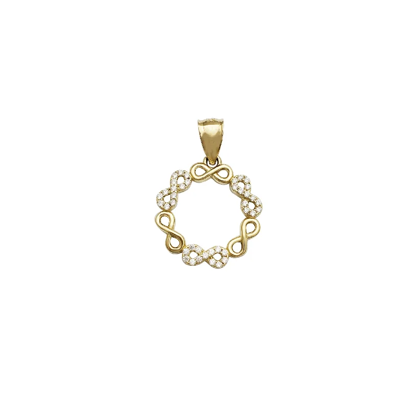 Laser - Cut Woodland Scene Pendant for Nature EnthusiastsAll Around Infinity CZ Pendant (14K) Laser - Cut Woodland Scene Pendant for Nature EnthusiastsAll Around Infinity CZ Pendant (14K)