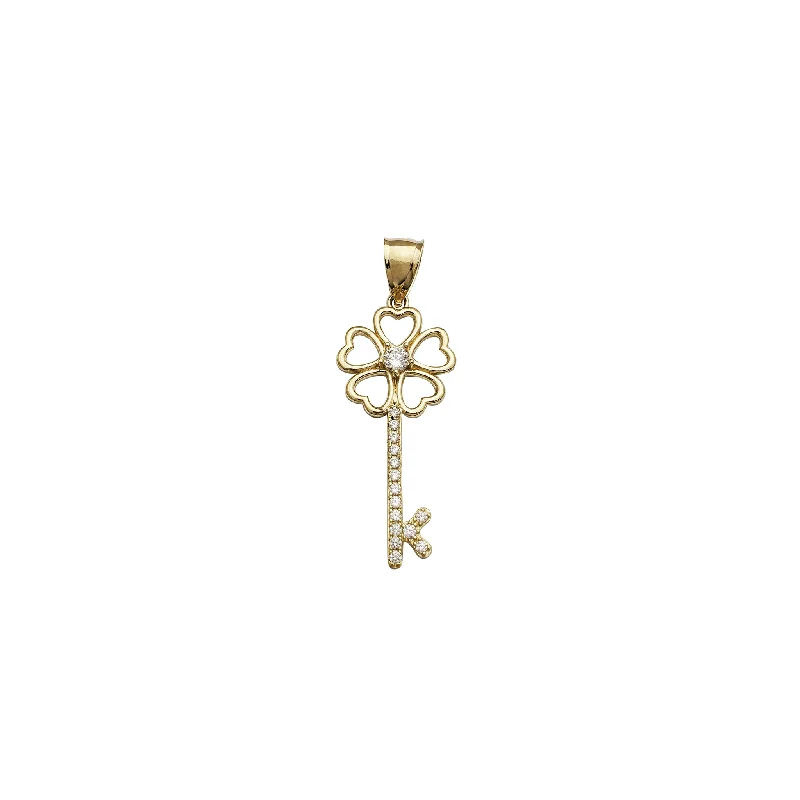 Glow - in - the - Dark Starry Sky Pendant for Nighttime AdventuresClover Key CZ Pendant (14K) Glow - in - the - Dark Starry Sky Pendant for Nighttime AdventuresClover Key CZ Pendant (14K)