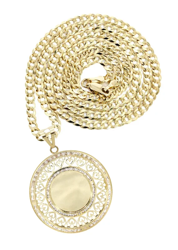 Affordable sterling silver necklaces for teens10K Yellow Gold CZ Picture Pendant Necklace | Appx. 15.6 Grams Affordable sterling silver necklaces for teens10K Yellow Gold CZ Picture Pendant Necklace | Appx. 15.6 Grams