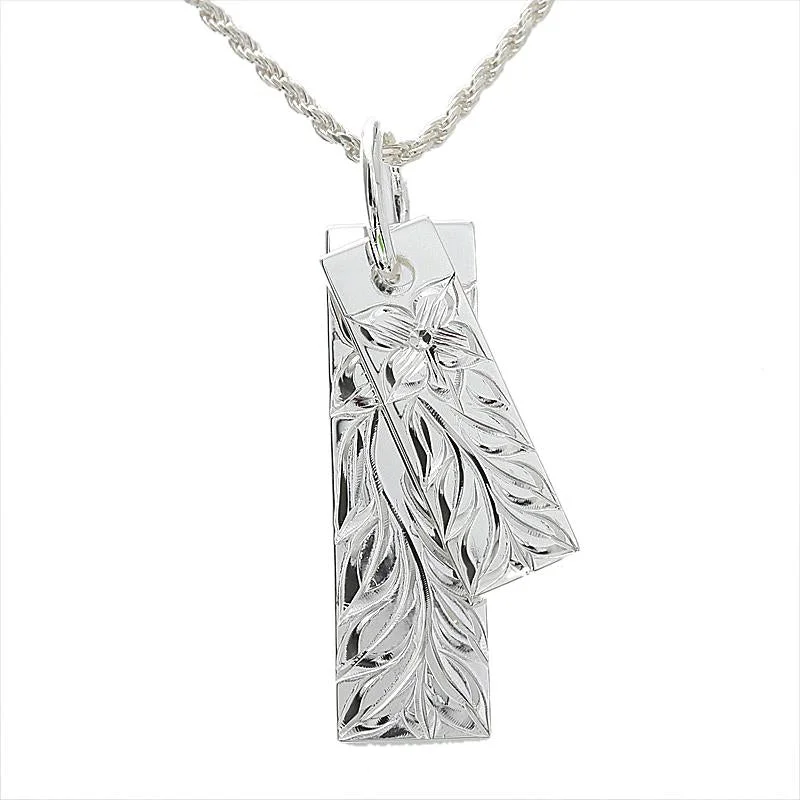 Adjustable length necklaces for versatilitySterling Silver Maile Leaf Double Plate Pendant (Chain Sold Separately) Adjustable length necklaces for versatilitySterling Silver Maile Leaf Double Plate Pendant (Chain Sold Separately)