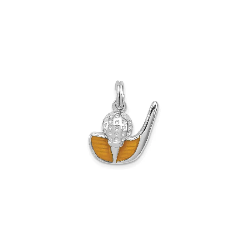 Initial letter necklaces for personalized styleEnamel Golf Club and Ball Pendant (Silver) Initial letter necklaces for personalized styleEnamel Golf Club and Ball Pendant (Silver)