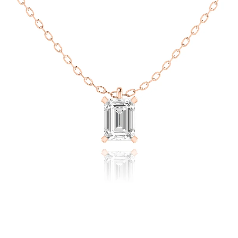 Layered chain necklaces for everyday wearFour prong emerald cut Diamonds Solitaire Pendent Layered chain necklaces for everyday wearFour prong emerald cut Diamonds Solitaire Pendent