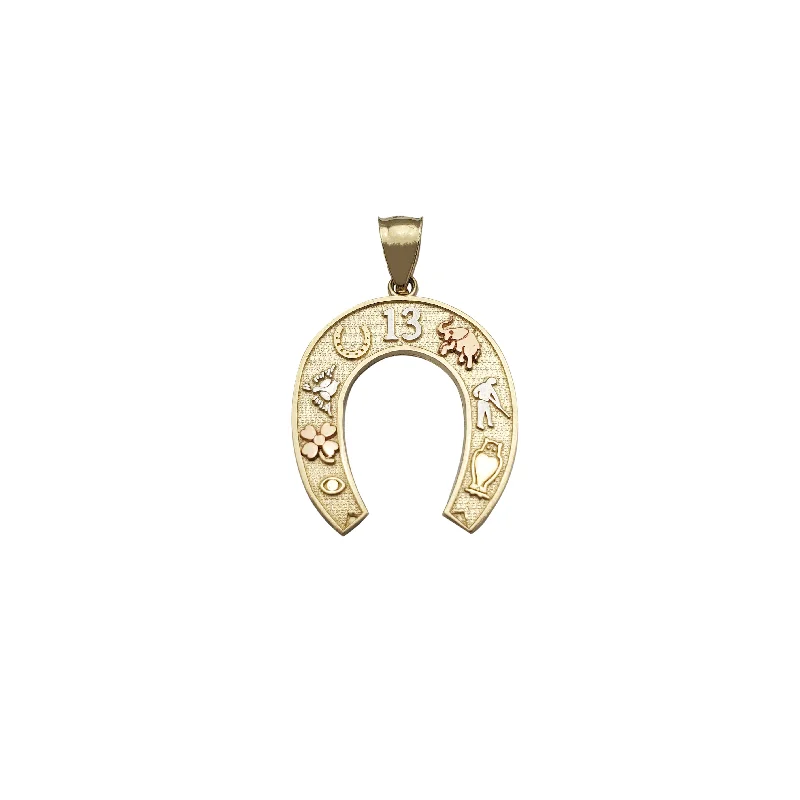 Handmade Leather - Wrapped Crystal Pendant for a Bohemian AestheticHorseshoe Seven Potential Pendant (14K) Handmade Leather - Wrapped Crystal Pendant for a Bohemian AestheticHorseshoe Seven Potential Pendant (14K)