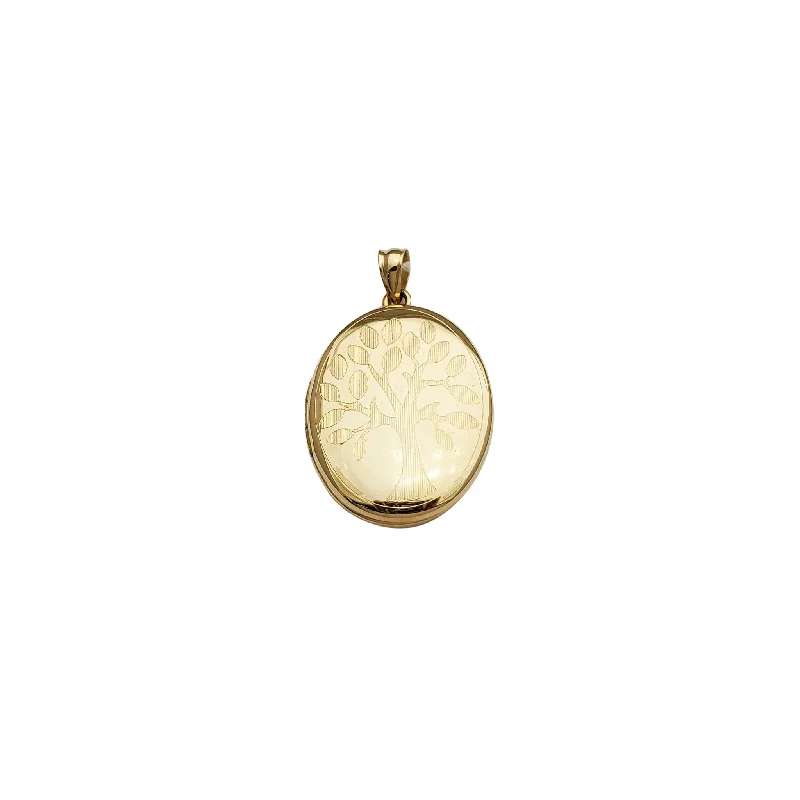 Retro - Inspired Art Deco - Patterned Pendant in Silver for Vintage LoversTree of Life Locket Pendant (14K)