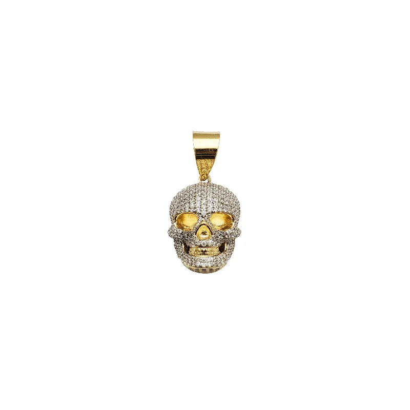 Handmade Leather - Wrapped Crystal Pendant for a Bohemian AestheticYellow Gold 3D Iced-Out Skull Pendant (14K) Handmade Leather - Wrapped Crystal Pendant for a Bohemian AestheticYellow Gold 3D Iced-Out Skull Pendant (14K)