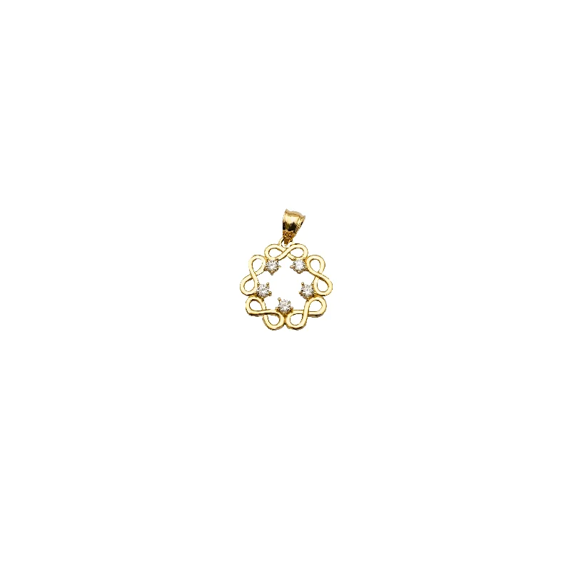 Retro - Inspired Art Deco - Patterned Pendant in Silver for Vintage LoversYellow Gold Infinity Circle Pendant (14K) Retro - Inspired Art Deco - Patterned Pendant in Silver for Vintage LoversYellow Gold Infinity Circle Pendant (14K)