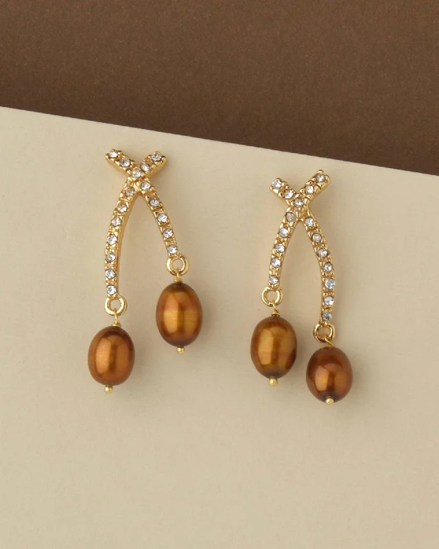 Statement - making drop earrings for special occasionsTrendy Pearl Hanging Earring