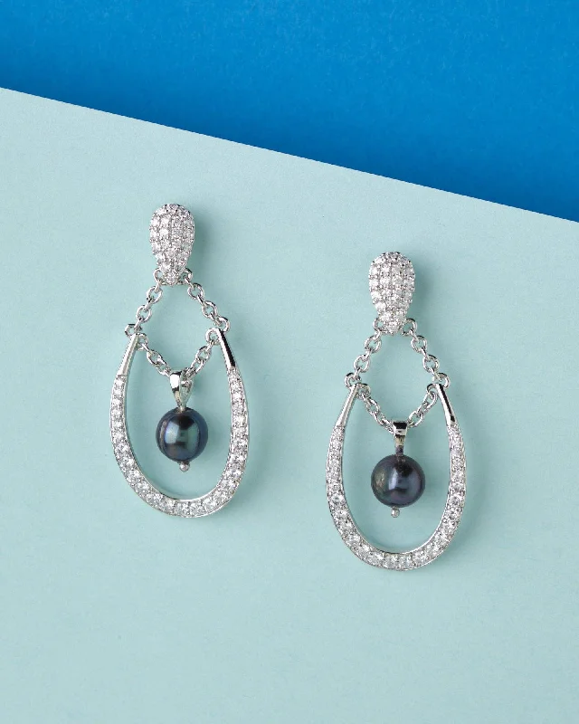 Gold - plated drop earrings with a modern twistThe Alfie Tear Drop Pearl Earring