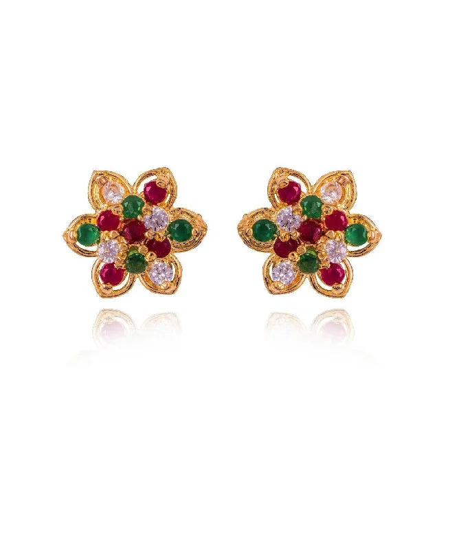 Leaf - shaped drop earrings for a nature - inspired aestheticTraditional Colored Stone Earrings